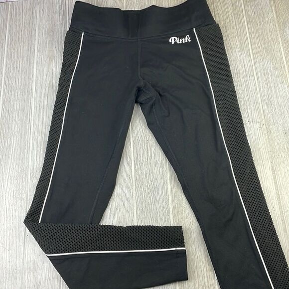 PINK Victoria's Secret Ultimate leggings w/ black mesh side panels. Med - Picture 1 of 7